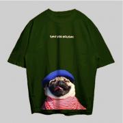 VABA Oversized Pug Time To Holiday Tshirt | Kaos Streetwear Unisex Tee