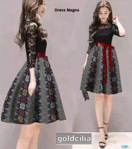 Dress magna paya merah