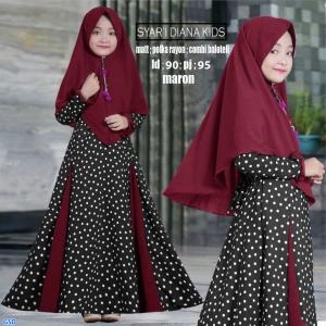 Syari Diana Polkadot Maroon