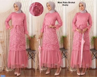 Maxi Ratu Brokat Mustard