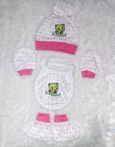 Set Bayi Dot Bear 4in1 02  Pink