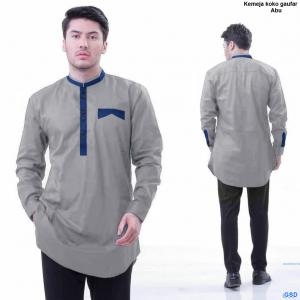 Kemeja Koko Gaufar abu