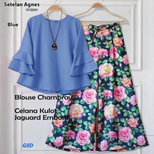 Setelan Agnes blue-st agmo