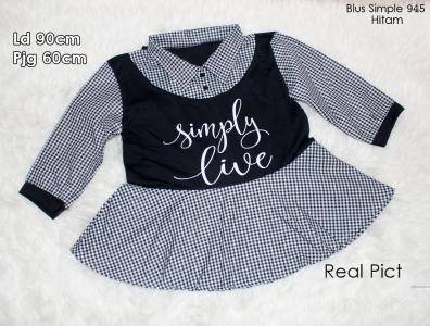 Blus simple 945 hitam