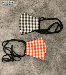 Masker hijab kotak katun