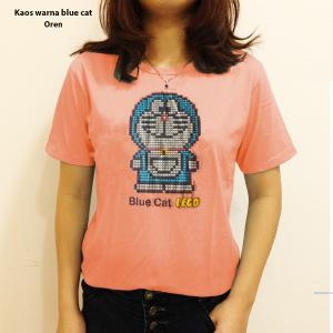 Kaos warna blue cat abu