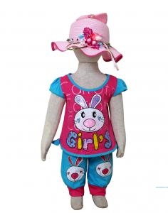 Set Cln kelinci love 438 fanta biru