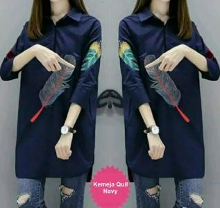 Kemeja Quil Navy