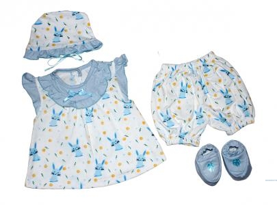 Set Bayi Kelinci biru 4in1