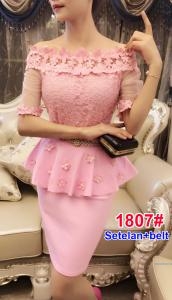 Setelan import 1807 pink muda