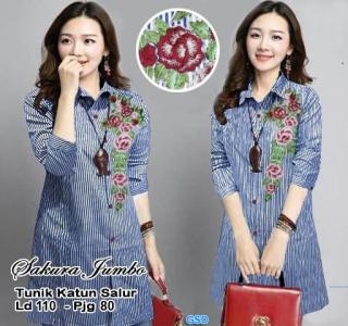Tunik Salur Sakura navy