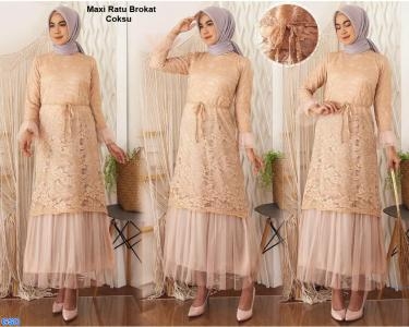 Maxi Ratu Brokat Mustard