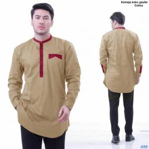 Kemeja Koko Gaufar abu