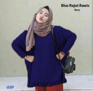 Blus Rajut rawis navy