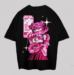 VABA Oversized Japan Girl Tshirt | Kaos Streetwear Unisex Tee