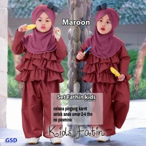 Set fathin kids maroon-set tahtin