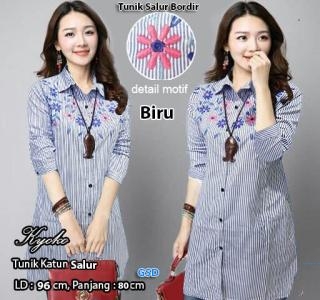 Tunik Salur Bordir Biru