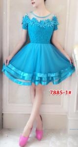 Dress import 7885-1 biru muda