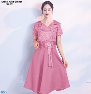 Dress Yuna Brokat hijau