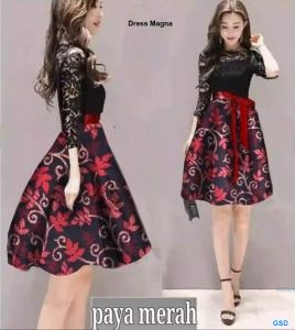 Dress magna paya merah