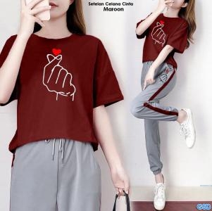 Setelan Celana cinta maroon