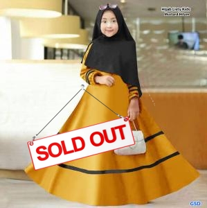 Hijab Listy mustard hitam