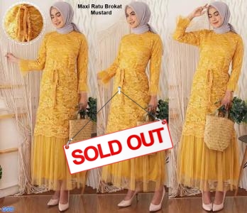 Maxi Ratu Brokat Mustard