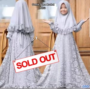 Gamis Dhea brukat abu