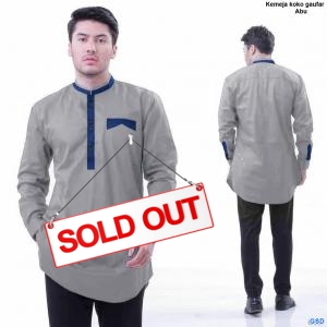 Kemeja Koko Gaufar abu