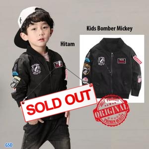 Kids Bomber mickey hitam