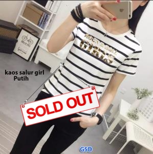 Kaos salur girl putih