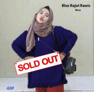 Blus Rajut rawis navy