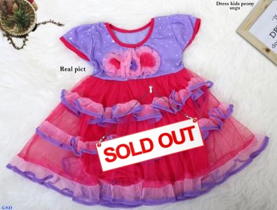 Dress kids peony ungu