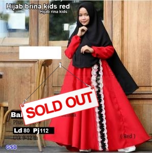 Hijab brina kids red-hijab rina kids