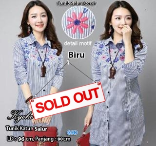 Tunik Salur Bordir Biru
