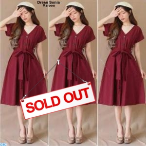 Dress Sonia maroon