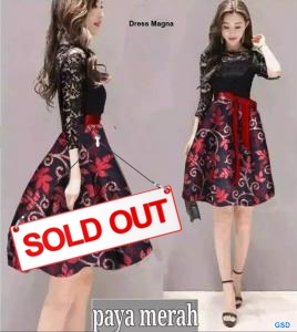 Dress magna paya merah