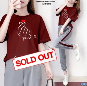 Setelan Celana cinta maroon